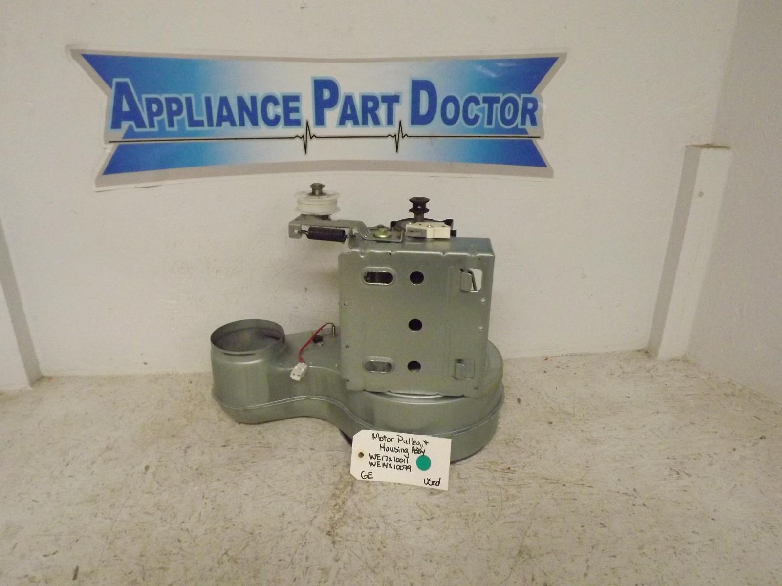 GE Dryer WE17X10011 WE14X10079 Motor, Pulley & Housing Assy Used GE Dryer WE17X10011 WE14X10079 Motor, Pulley & Housing Assy Used